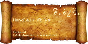 Hendlein Éva névjegykártya